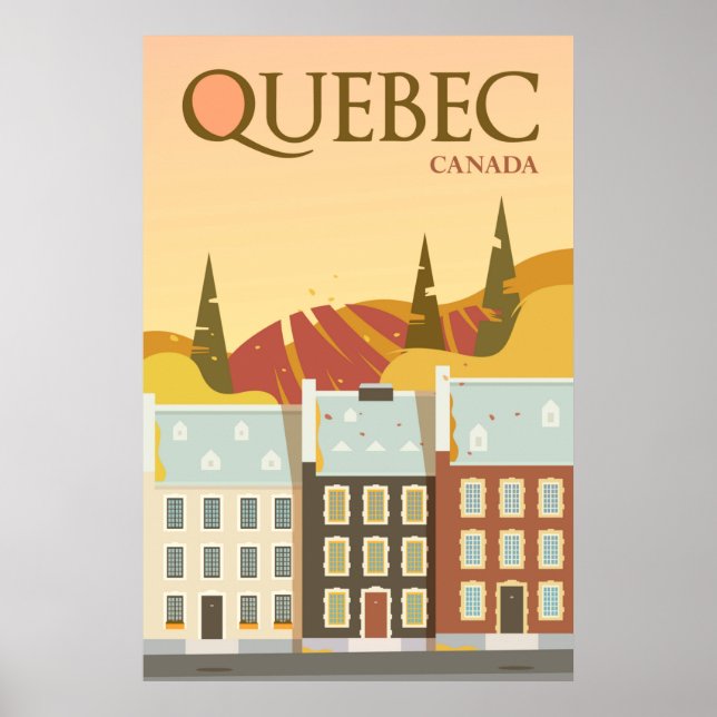Modern Quebec Canada Travel Poster (Front)
