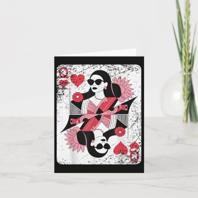Modern Queen Of Hearts Playing Card  (Front)