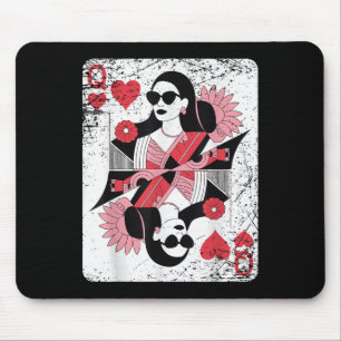 Modern Queen Of Hearts Playing Card Mouse Mat