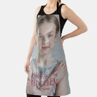 Modern Queen of the Kitchen Photo Name Apron
