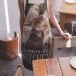 Modern Queen of the Kitchen Photo | Name Apron<br><div class="desc">Do you know a woman who is 'Queen of the Kitchen'? Whether it be cooking on the stove or BBQ,  this modern apron allows you to upload a photo and customise the text including name. Makes a great personalised gift for your mum,  grandma,  bestfriend or sister.</div>