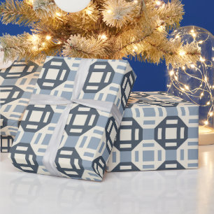 Modern Quilt-Inspired Geometric Pattern Wrapping Paper