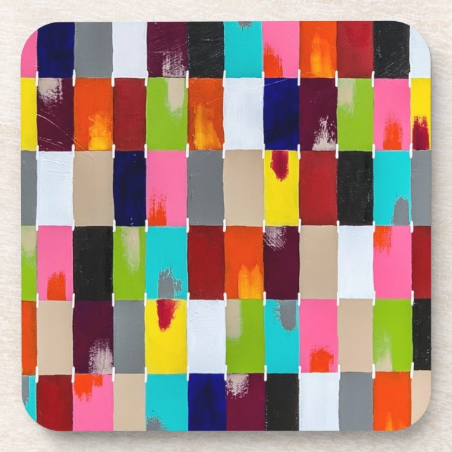 Modern Quilt Set of 6 Coasters (Front)