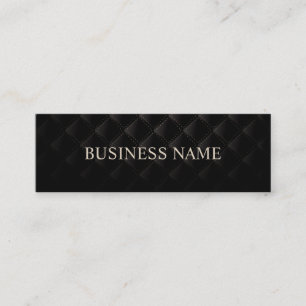 Modern Quilted Black Leather Professional Mini Business Card