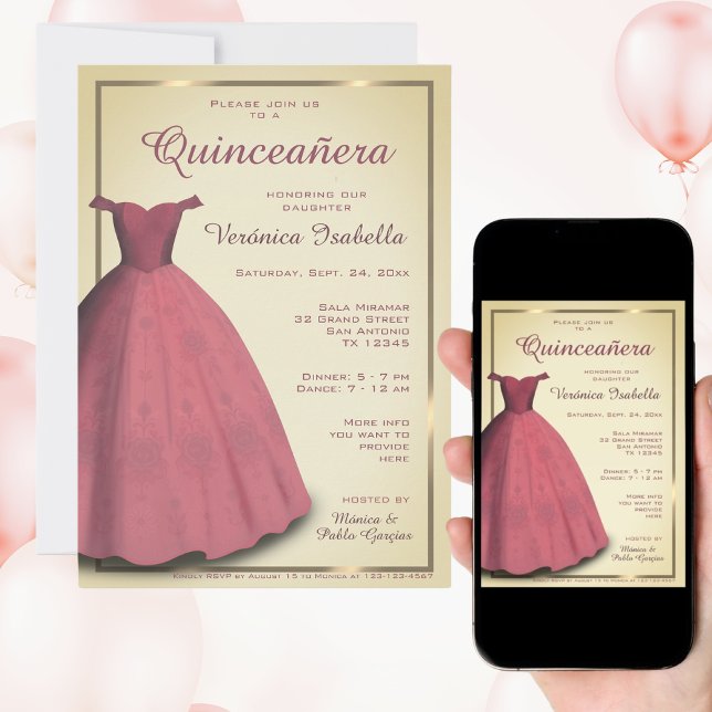 Modern Quinceañera mis quince party Invitation (Creator Uploaded)