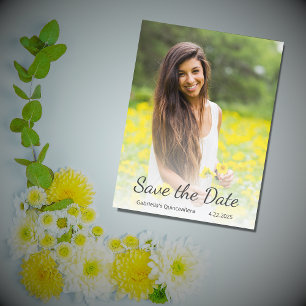 Modern Quinceañera Photo Save the Date Postcard
