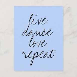 Modern quote blue postcard