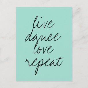 Modern quote teal green postcard