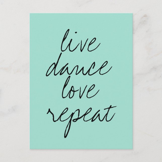 Modern quote teal green postcard (Front)