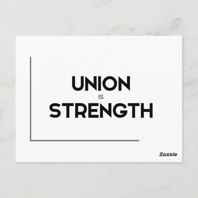 MODERN quotes: union is strength Postcard (Back)
