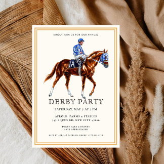 Modern Race Horse Derby Party Equestrian Invitati Invitation
