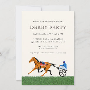 Modern Race Horse Derby Party Equestrian  Invitation