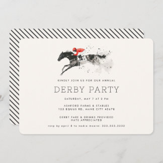 Modern Race Horse Derby Party Equestrian Invitation