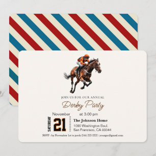 Modern Race Horse Derby Party Equestrian  Invitation