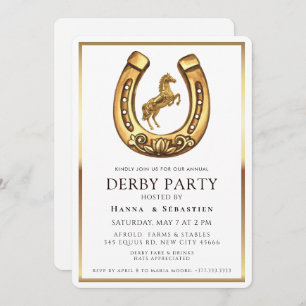 Modern Race Horse Derby Party Equestrian  Invitation