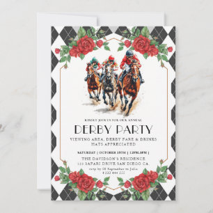 Modern Race Horse Derby Party Equestrian Invitation