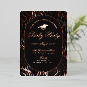 Modern Race Horse Derby Party Equestrian Rose Foil