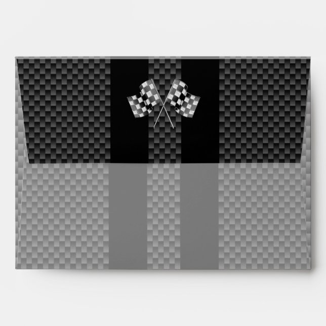 Modern Racing Flags Stripes in Carbon Fibre Style Envelopes (Back (Top Flap))