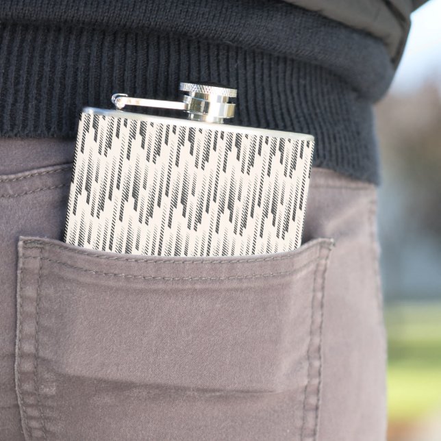 Modern Rain Pattern Hip Flask (In Situ)