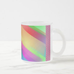 Modern Rainbow Abstract Frosted Glass Coffee Mug