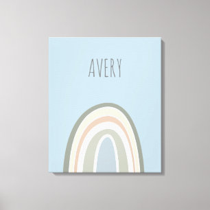 Modern Rainbow baby personalised nursery Canvas Print