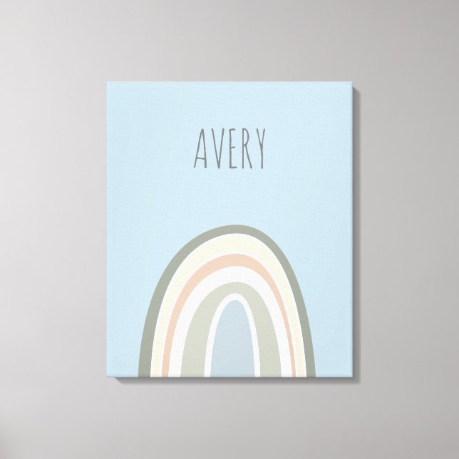 Modern Rainbow baby personalised nursery Canvas Print (Front)