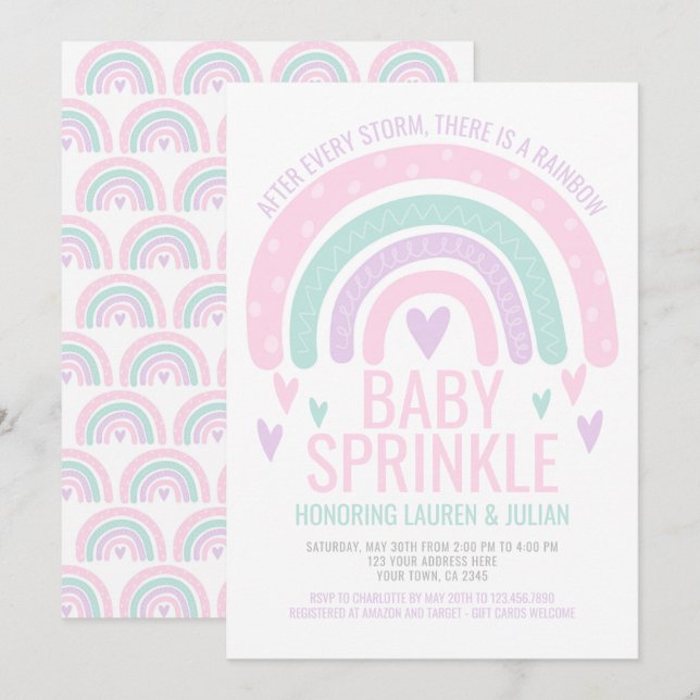 Modern Rainbow Baby Shower Invitation (Front/Back)