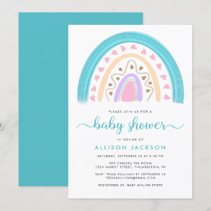 Modern Rainbow Baby Shower Invitation