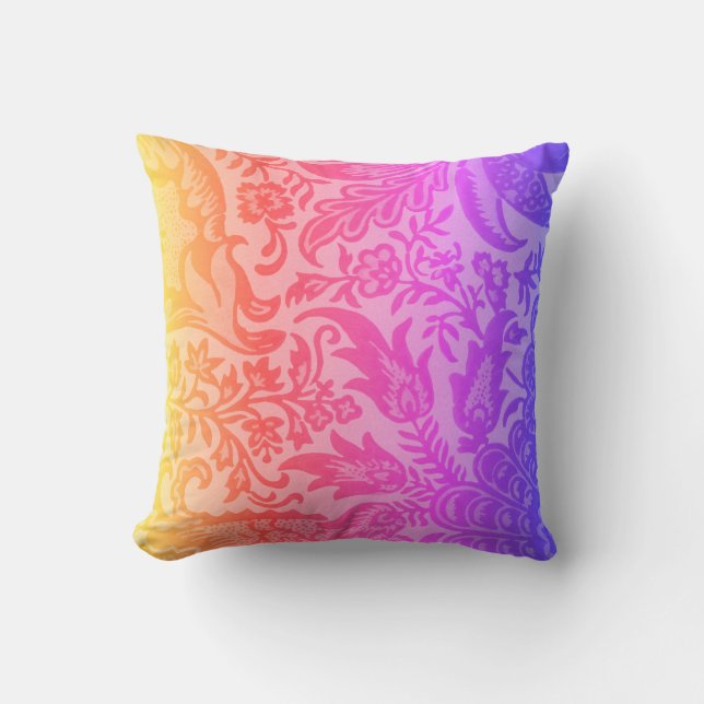 Modern Rainbow Botanical Cushion (Front)
