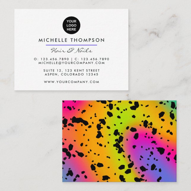 Modern Rainbow Business Card (Front/Back)