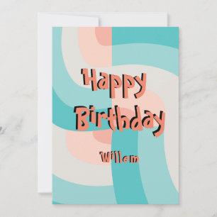 Modern Rainbow Colour Abstract Happy Birthday Invitation