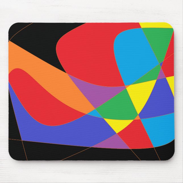 Modern Rainbow Coloured Art Mouse Mat (Front)