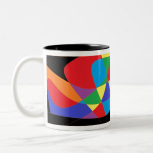 Modern Rainbow Coloured Art Two-Tone Coffee Mug