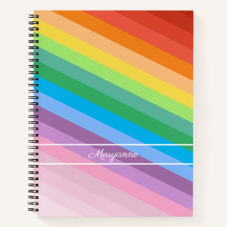 Modern Rainbow Coloured Stripes Notebook