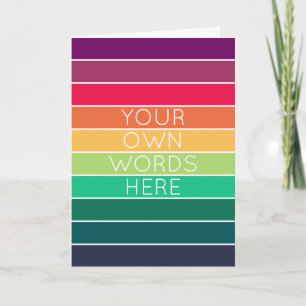 Modern Rainbow   Colourful Art Striped Cheerful Fu Card