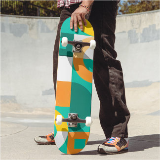 Modern Rainbow Colourful Geometric Pattern Skateboard