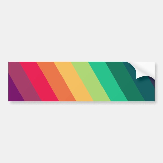 Modern Rainbow | Colourful Stripe LGBT Gay Pride Bumper Sticker (Front)