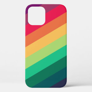 Modern Rainbow Colourful Stripe LGBT Gay Pride iPhone 12 Case