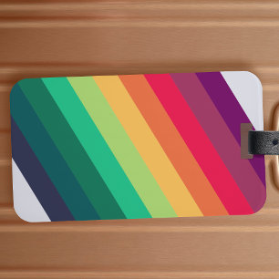 Modern Rainbow   Colourful Stripe LGBT Gay Pride Luggage Tag