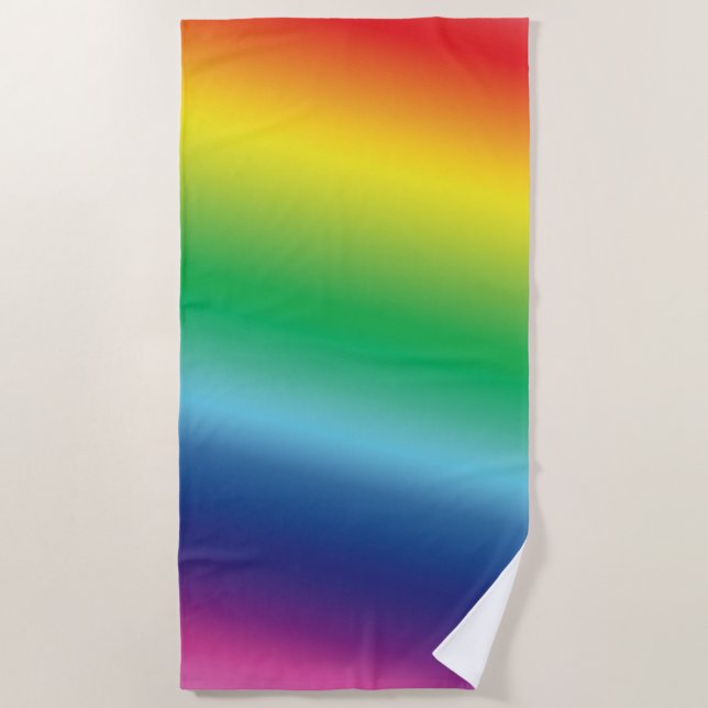 Modern rainbow colours gay pride flag pattern beach towel (Front)