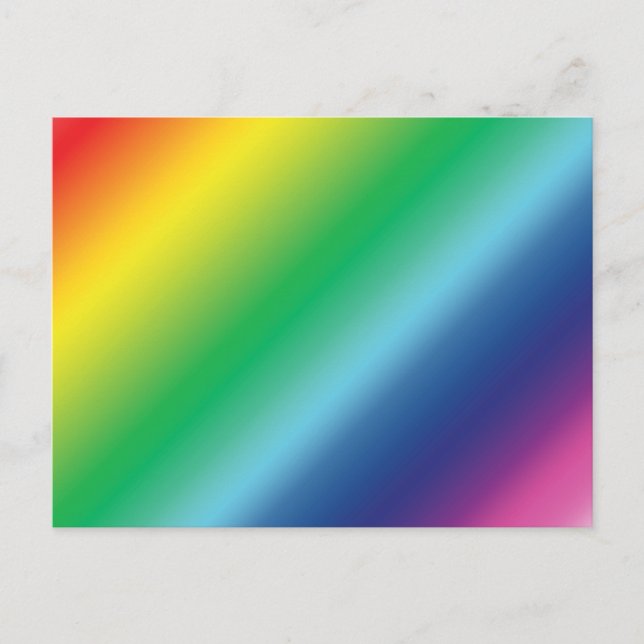 Modern rainbow colours ombre gradient pattern fun postcard (Front)