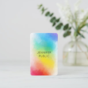 Modern Rainbow Colours Template Elegant Colourful Business Card