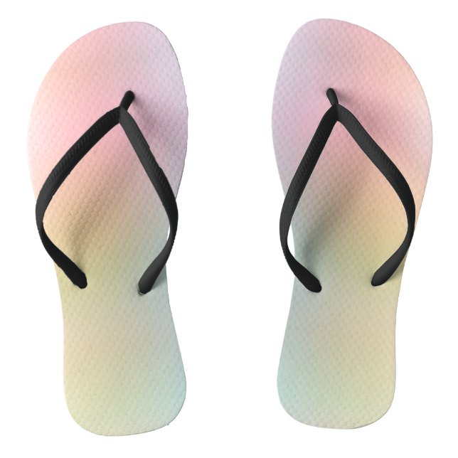 Modern Rainbow Colours Trendy Elegant Pink Red Flip Flops (Footbed)