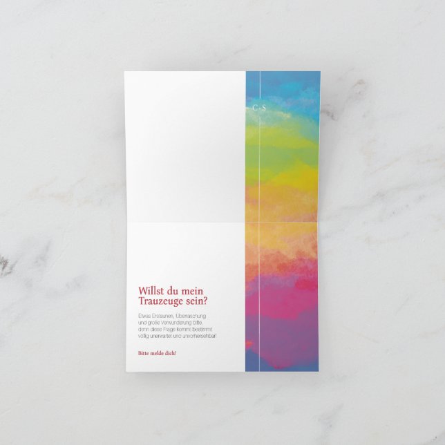 Modern Rainbow Engagement Cards  (Inside)
