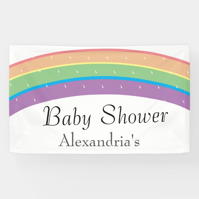Modern Rainbow Gender Neutral Baby Shower Banner (Horizontal)