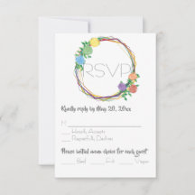 Modern Rainbow Geometric Floral Wedding