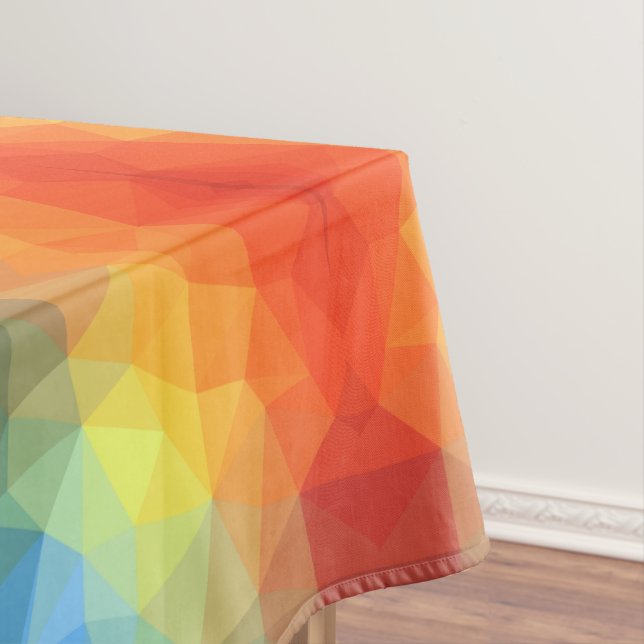 Modern Rainbow Geometric Shape Tablecloth (In Situ)