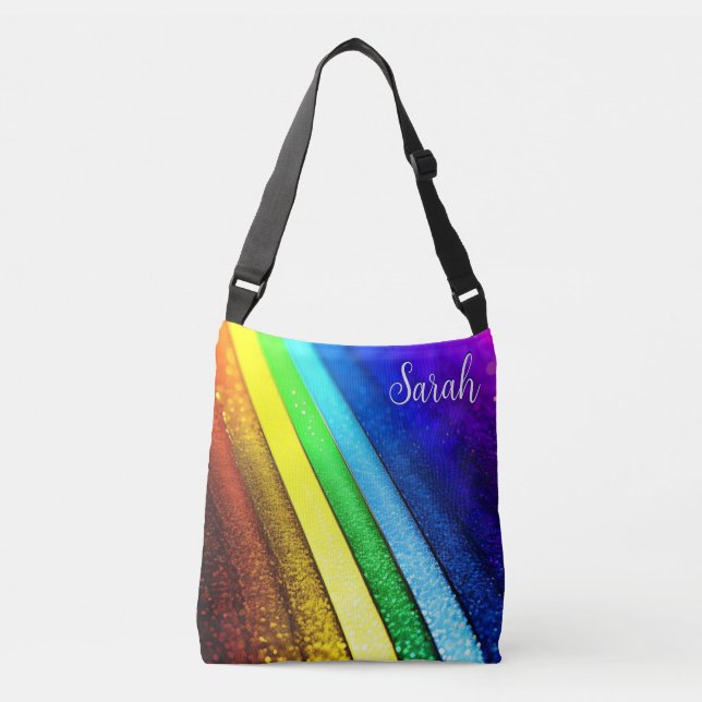 Modern Rainbow & Glam Pride Monogram Crossbody Bag (Front)