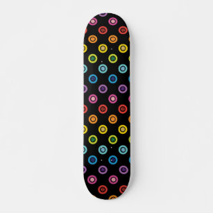 Modern Rainbow Glitter Dot Shimmer Pattern Skateboard