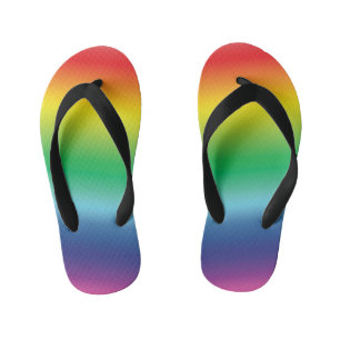 Modern rainbow gradient colours pattern fun kid's flip flops